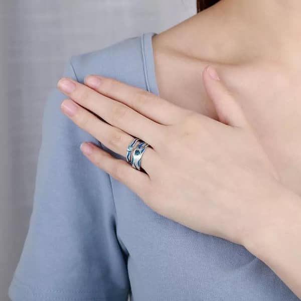 Tarnish-Free Heart Zircon Couple Rings for Men and Women - Trendy Wedding Rings for Lovers