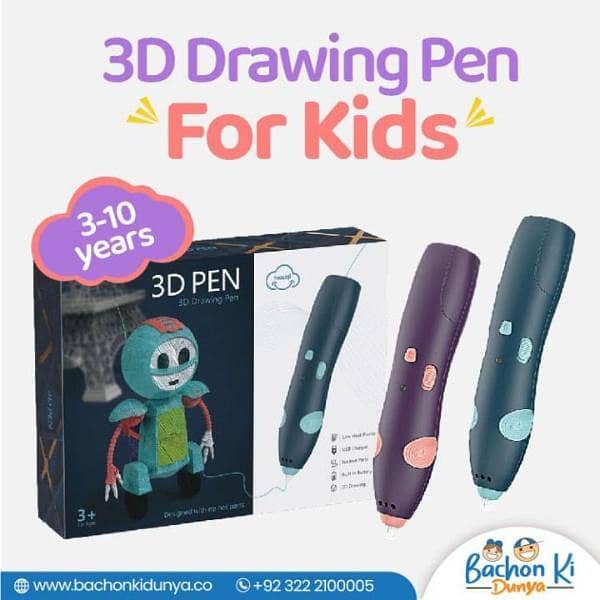 USB 3D Pen for Drawing and 3D Printing with Safe Filament