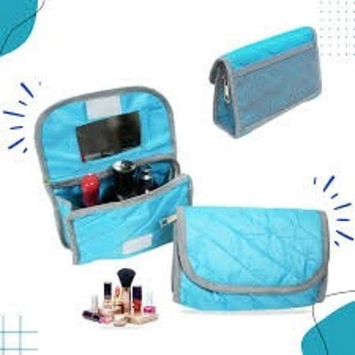 Wollar Karachi Makeup Cosmetic Bag with Mirror, Compact Design