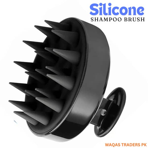 Silicone Shampoo Brush for Scalp Cleansing and Massaging - Foam Head and Bath Comb Tool