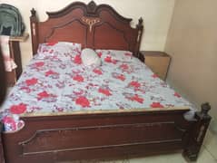 Bed, wardrobe