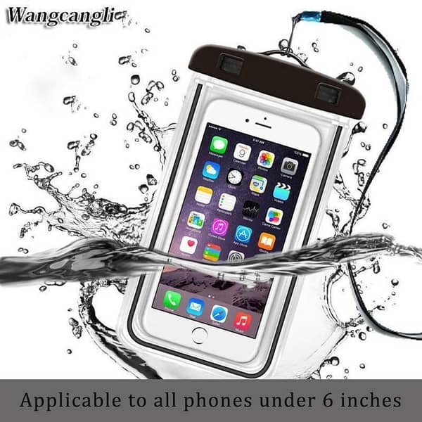 Transparent Touch Screen Waterproof Mobile Case for Phones Up to 6 Inches - Ideal for Travel and Hiking