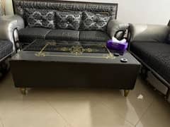 sofa set with wood table 1 (3seater)+1 (2seater)+1 (1seat sofa)