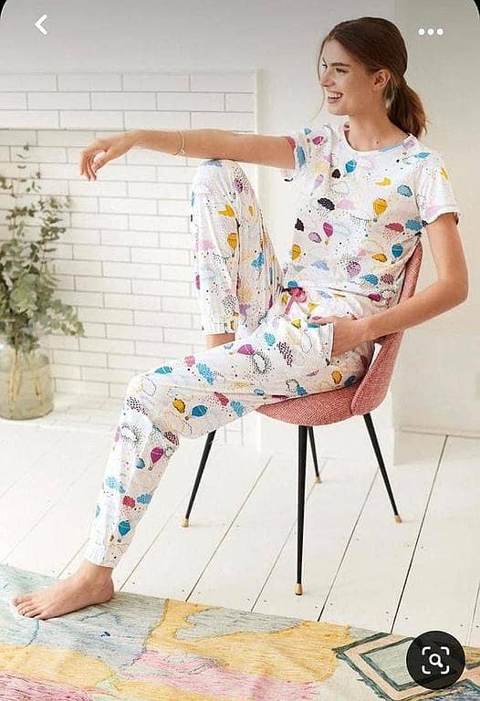 Girls & Women’s 2-Piece Printed Nightwear Set in Soft Cotton - Pajama Sleepwear Available in Sizes 7-14 Years and S-XL