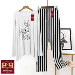 womens stitchedprinted night suit