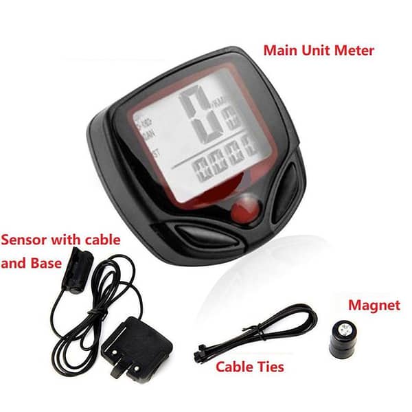 SB-318 Wired Bicycle Speedometer with Digital LCD Display and Stopwatch