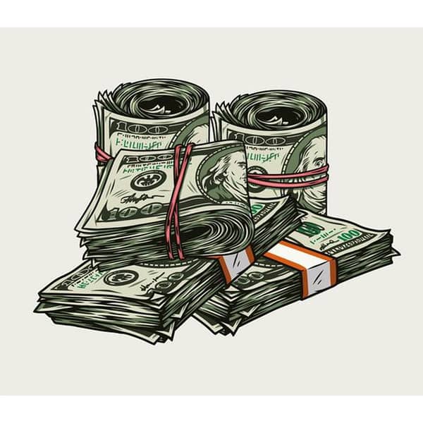 Dollar Sticker Set for Laptop and Mobile - 3x2 Inches