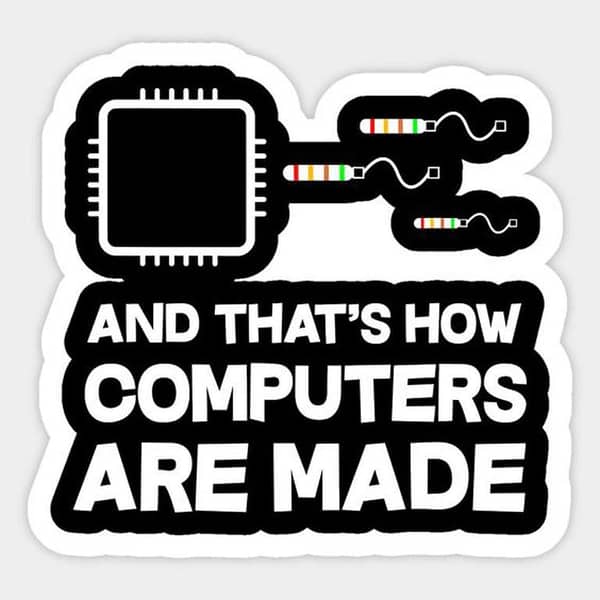 3x3 Inch Funny Computer Sticker - Custom Stickers Available