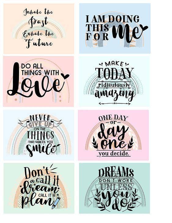 Set of 8 Motivational Stickers for Classroom and Personal Use - Teacher Reward and Decorative Stickers for Kids