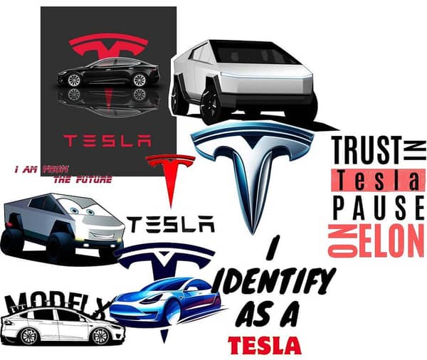 Tesla Cyber Truck Sticker - 3x3 Inch Car Sticker - Pack of 9 - Elon Musk Designed Stickers for Laptops and Mobile Covers