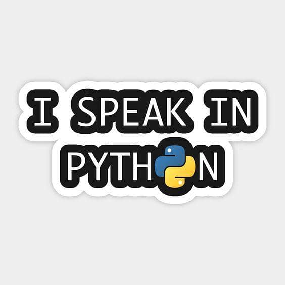 I Speak in Python Sticker - 3x2 Inch Programming Language Sticker for Laptops, Mobile Devices, and Diaries