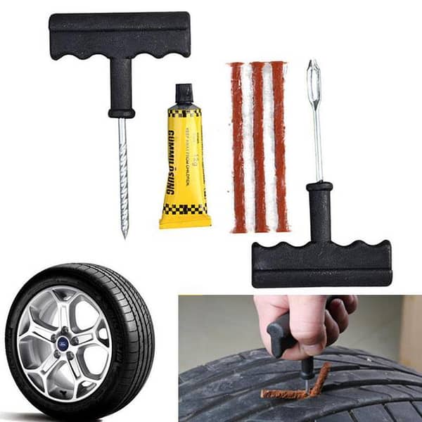 Bike and Car Tubeless Tire Repair Kit with Puncture Plug Tools