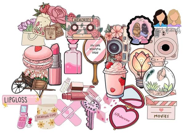 Pack of 21 Pink-Friendly Girl Stickers for Mobile and Laptop - 2x3 Inch Each