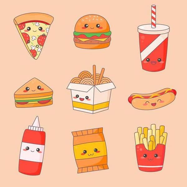 Pack of 9 Cute Doodle Stickers for Laptop and Mobile Back - Aesthetic Art for Decorating Your Items