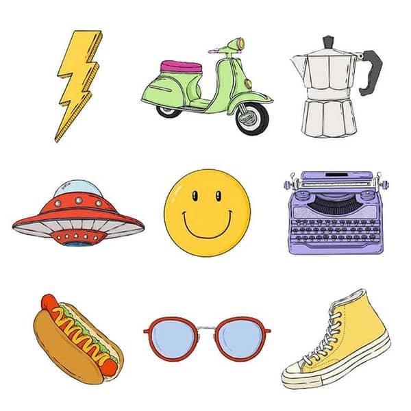 Aesthetic Retro Stickers for Laptops and Mobile Devices - Unique Designs for Decorating Your Items