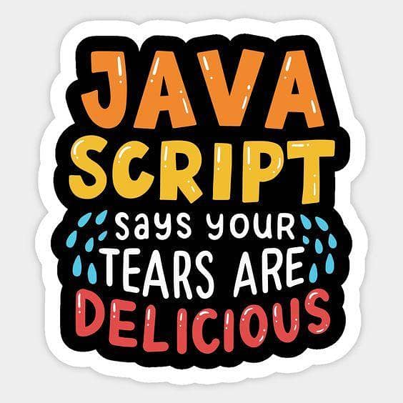JavaScript Funny Sticker - 3 x 2 Inches