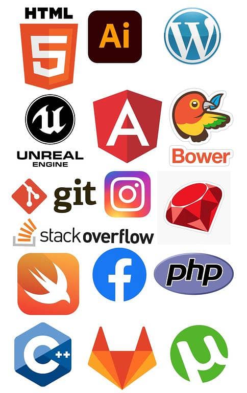 15-Piece Programming Stickers for Laptops and Mobile Back Covers