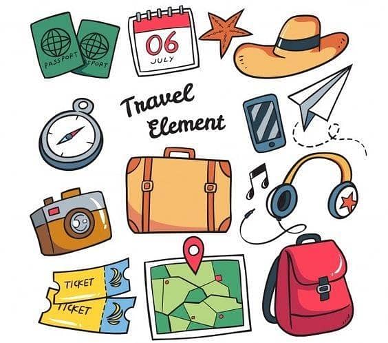Set of 14 Travel Stickers for Laptops and Mobile Devices - Size 2 to 3 Inches - Ideal for Journals and Personalization