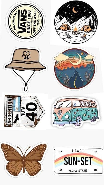 Pack of 8 Travel Stickers for Laptop and Mobile – 2 to 3 Inch Assorted Designs