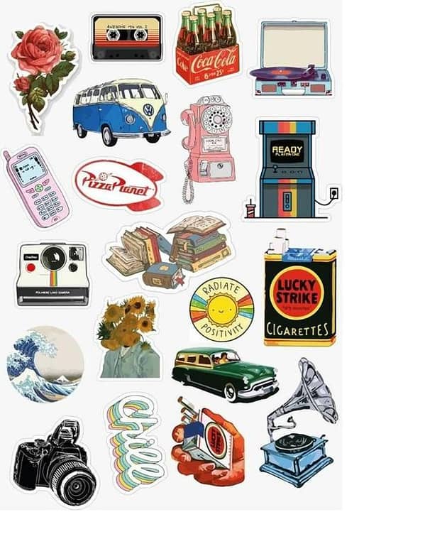 20 Music Stickers for Laptop - Vintage Aesthetic Designs, Approx. 3 x 2 Inches - Perfect for Mobile Back Covers
