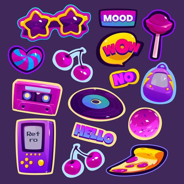 Pack of 15 Retro Aesthetic Art Stickers for Mobile, Laptop, Diary, and More - Size 3 to 4 cm