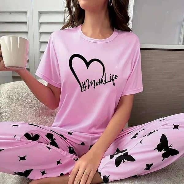 Women’s Night Suit: Girls' Sleepwear Set with Pajama and Jersey T-Shirt for Comfortable Sleep and Loungewear