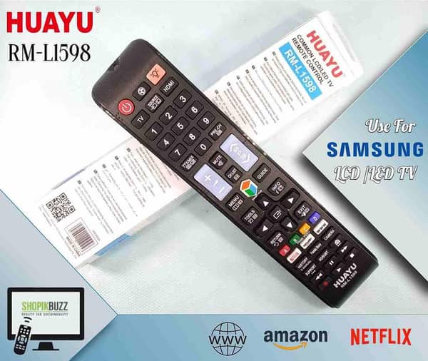 Samsung RM-L1598 Smart LED TV Remote for Netflix, Amazon, and 3D | Shopikbuzz