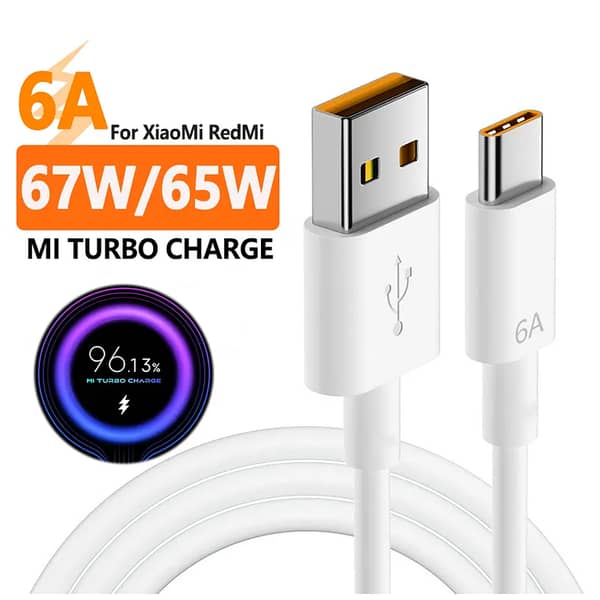 Type C Cable 6A for Charging and Data Transfer with Android Devices