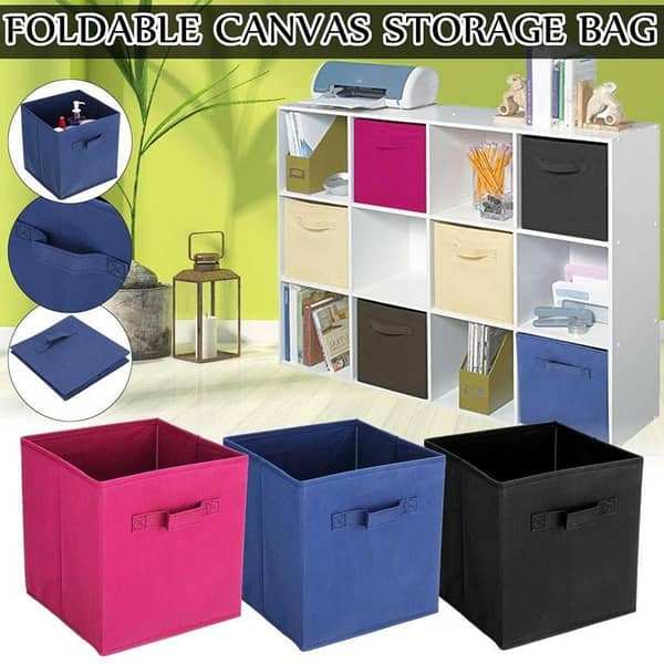 Foldable Square Fabric Storage Bin by Toy Storage Box - Collapsible Cube Organizer for Clothes
