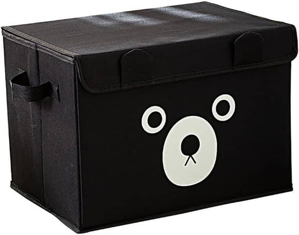 Shop2home Kids' Small Toy Storage Bins Set of 4 with Bear Design