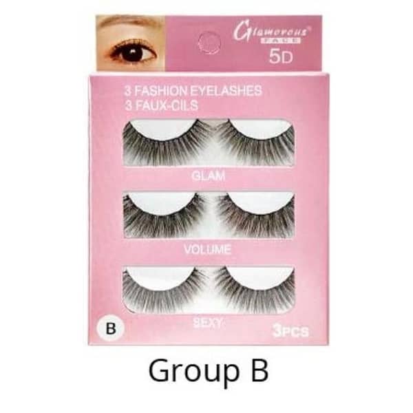 Glamorous Face 3x1 5D Eyelashes - GROUP B for Enhanced Volume and Length