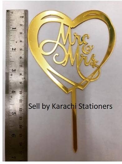Double Heart Shape Cake Topper by Heart to Heart for Mr & Mrs Love Couple
