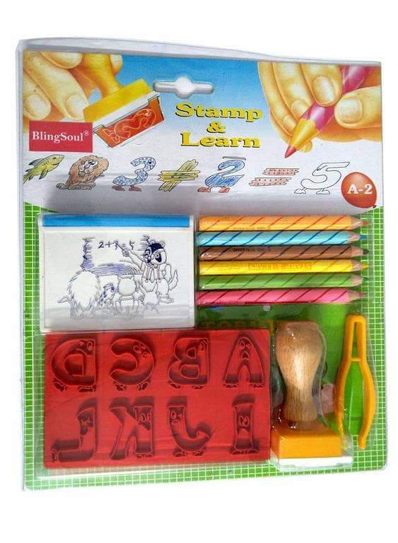 A1 ABC 123 Learning Stamp Set - Clear Scrapbooking Letters and Numbers for Kids