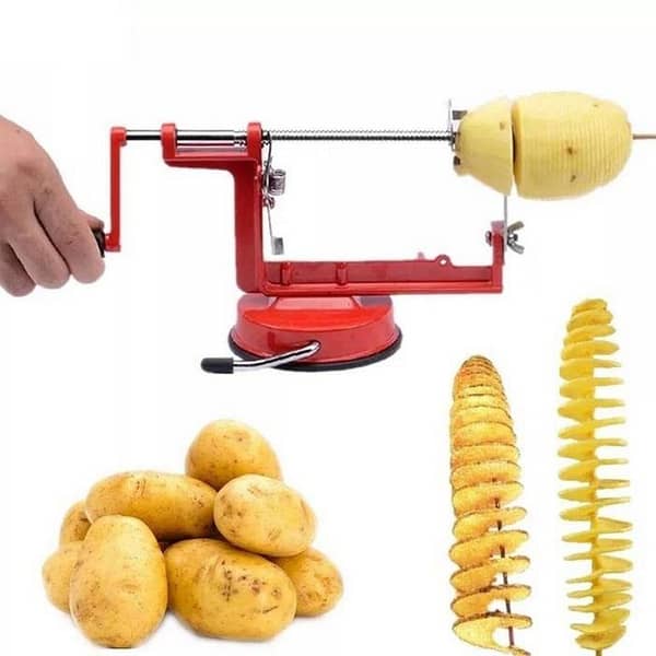 1 Piece Stainless Steel Potato Twister Slicer - Manual Tornado Cutter for Spiral Chips