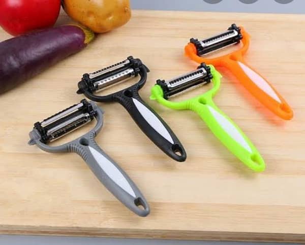 3-in-1 Stainless Steel Vegetable Peeler by Roto with Interchangeable Blades