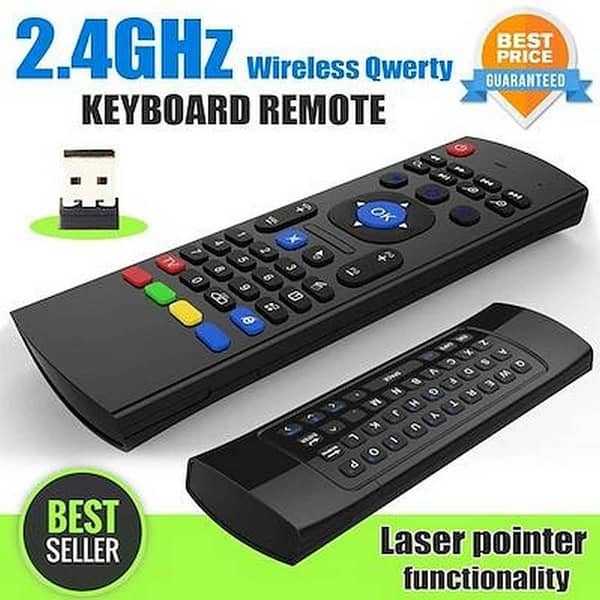 MX3 Wireless Air Mouse Remote Control with QWERTY Keyboard for Smart TV (2.4G)