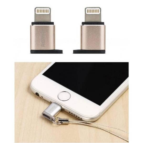 Remax RA-USB2 Micro USB to Lightning Adapter for Apple iOS Devices - Gold