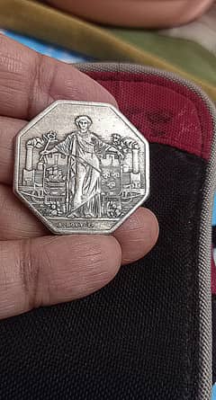 French silver jeton 1838, Paris to Orleans Railway, Antique Old Octa