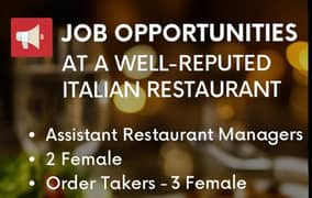 we need ARM female and order taker female