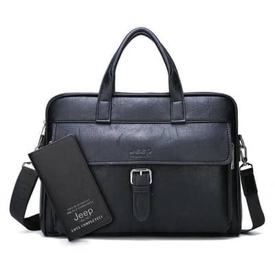 Jeep Buluo Leather Laptop Bag / laether Office HandBag / Leather Bags