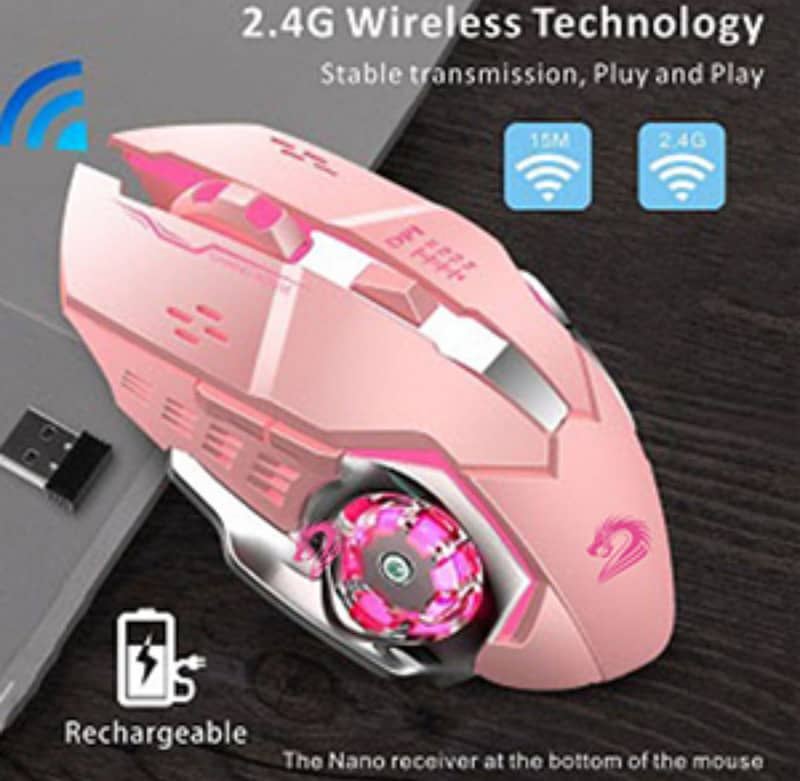 Wireless RGB Gaming Mouse – Dual Mode | 6 Buttons | 3-Level DPI 6