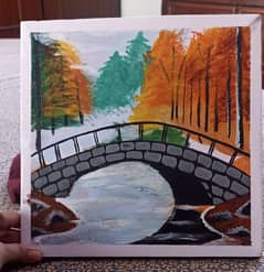 Forest and bridge with frame