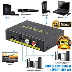 HDMI Audio Extractor HDMI to Optical RCA L/R Stereo Audio Splitter