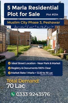 Residential 5 Marla Plot for Sale – Peshawar Northern Bypass