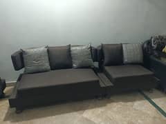 Sofa set in brown colour