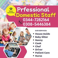 Baby Sitter , Nurse, Nanny , Drive, Chef, Maids , Couple , House maid