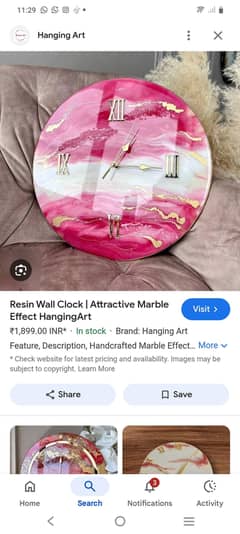 Hand made customize ResinWall clock .