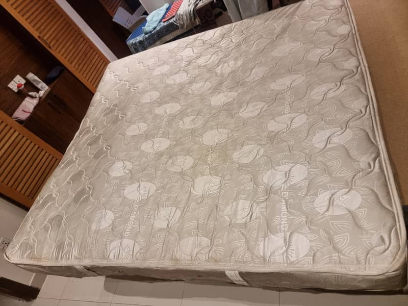 King Size bed with side tables and Spring Mattress 1