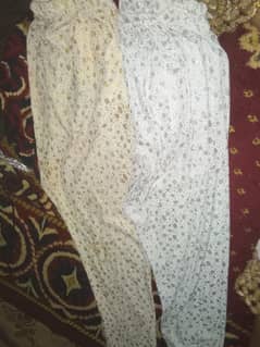 2 beautiful trouser golden and white