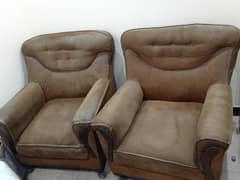 *Pure wood* Two single sofa set